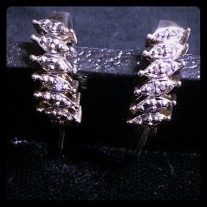 Gold Plated & Diamond Accent Earrings